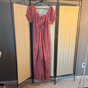 Indulge pink floral jumpsuit women’s large